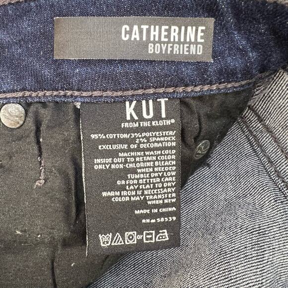 Kut From The Kloth Jeans Women's 0 Dark Blue Catherine Boyfriend Preppy Normcore - Picture 14 of 16